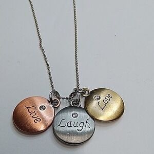 "Live,‎  Laugh,  Love" Inspirational Charm necklace
